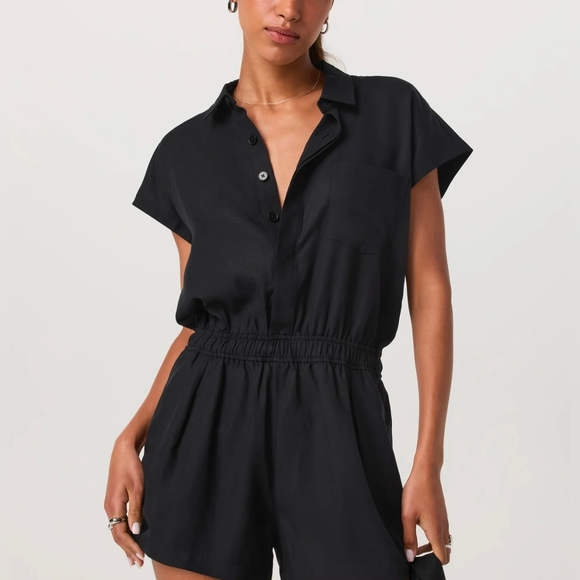 NWT Women's Vuori "Trestles Twill Romper" in Black. Various Sizes - Picture 7 of 9